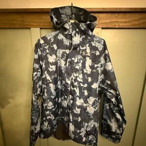 Huk Fishing Camo Hooded Rain Jacket